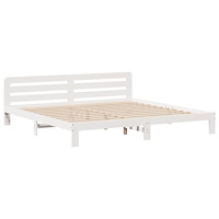 vidaXL Sängram utan madrass vit 180x200 cm massiv furu