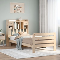 vidaXL Säng med bokhylla utan madrass 90x200cm massiv furu