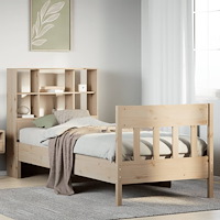 vidaXL Sängram utan madrass 90x200 cm massiv furu