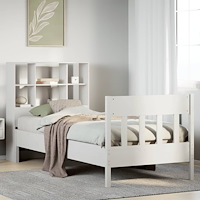 vidaXL Sängram utan madrass vit 90x200 cm massiv furu