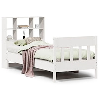 vidaXL Sängram utan madrass vit 90x190 cm massiv furu
