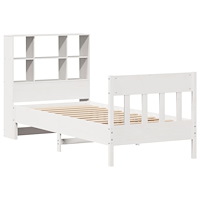 vidaXL Sängram utan madrass vit 90x190 cm massiv furu