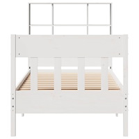 vidaXL Sängram utan madrass vit 90x190 cm massiv furu