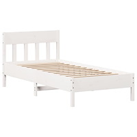 vidaXL Sängram utan madrass vit 90x190 cm massiv furu