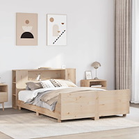 vidaXL Sängram utan madrass 120x190 cm massiv furu