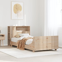vidaXL Sängram utan madrass 90x190 cm massiv furu