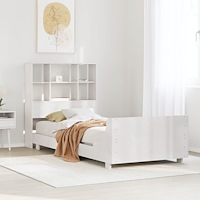 vidaXL Sängram utan madrass vit 90x200 cm massiv furu