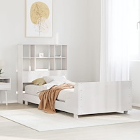 vidaXL Sängram utan madrass vit 90x190 cm massiv furu