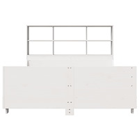 vidaXL Säng med bokhylla utan madrass vit 120x190 cm massiv trä