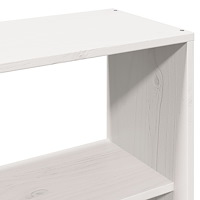 vidaXL Säng med bokhylla utan madrass vit 120x190 cm massiv trä
