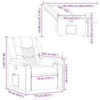 vidaXL Reclinerfåtölj brun tyg