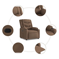 vidaXL Reclinerfåtölj brun tyg