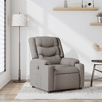 vidaXL Reclinerfåtölj taupe tyg