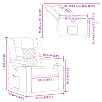 vidaXL Reclinerfåtölj taupe tyg