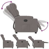 vidaXL Reclinerfåtölj taupe tyg