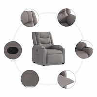 vidaXL Reclinerfåtölj taupe tyg