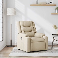 vidaXL Reclinerfåtölj gräddvit tyg