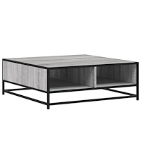 vidaXL Soffbord grå sonoma 80x80x30 cm konstruerat trä och metall