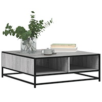 vidaXL Soffbord grå sonoma 80x80x30 cm konstruerat trä och metall
