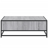 vidaXL Soffbord grå sonoma 80x80x30 cm konstruerat trä och metall