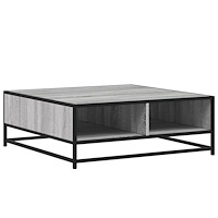vidaXL Soffbord grå sonoma 80x80x30 cm konstruerat trä och metall