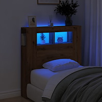 vidaXL Sänggavel LED artisan ek 100x18,5x103,5 cm konstruerat trä
