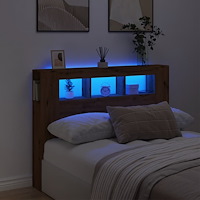 vidaXL Sänggavel LED artisan ek 140x18,5x103,5 cm konstruerat trä