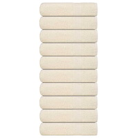 vidaXL Handdukar 10 st gräddvit 50x100 cm 360 gsm 100% bomull