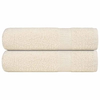 vidaXL Badlakan 2 st gräddvit 100x150 cm 360 gsm 100% bomull