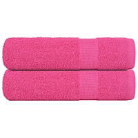 vidaXL Badlakan 2 st rosa 100x150 cm 360 gsm 100% bomull