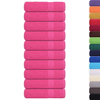 vidaXL Badlakan 10 st rosa 100x150 cm 360 gsm 100% bomull