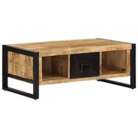 vidaXL Soffbord 90x50x36 cm massivt grovt mangoträ