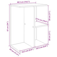 vidaXL Nattduksbord 2 st betonggrå 46,5x29x61 cm konstruerat trä