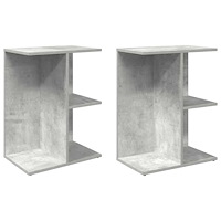 vidaXL Nattduksbord 2 st betonggrå 46,5x29x61 cm konstruerat trä