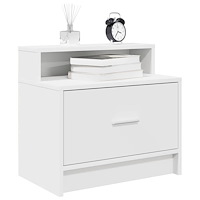 vidaXL Sängbord 2 st med låda vit 51x31x47 cm