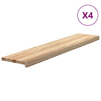 vidaXL Trappstegsmattor 4 pcs obehandlad 120x30x2 cm massiv ek