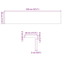 vidaXL Trappstegsmattor 4 pcs obehandlad 120x30x2 cm massiv ek