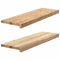 vidaXL Fönsterbänkar 2 st obehandlad 80x30x2 cm massiv ek