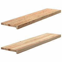 vidaXL Fönsterbänkar 2 st obehandlad 110x30x2 cm massiv ek