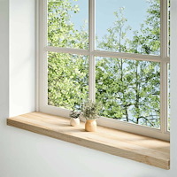 vidaXL Fönsterbänkar 2 st obehandlad 120x30x2 cm massiv ek