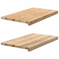 vidaXL Fönsterbänkar 2 st obehandlad 70x40x2 cm massiv ek