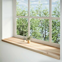 vidaXL Fönsterbänkar 2 st obehandlad 160x40x2 cm massiv ek