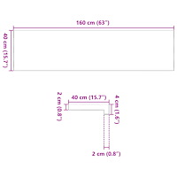 vidaXL Fönsterbänkar 2 st obehandlad 160x40x2 cm massiv ek