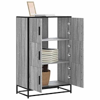 vidaXL Högskåp grå sonoma 68x35x106,5 cm konstruerat trä och metall