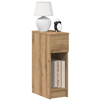 vidaXL Sängbord med låda ek 20x36x60 cm
