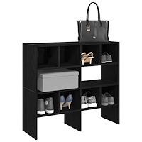 vidaXL Skohyllor 2 st stapelbara svart ek 89,5x30x40 cm
