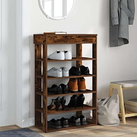 vidaXL Skohylla rökfärgad ek 60x30x98 cm konstruerat trä