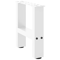 vidaXL Soffbordsben vita 2 st 30x(30-31) cm stål