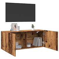 vidaXL Väggmonterad tv-bänk gammalt trä 100x30x41 cm