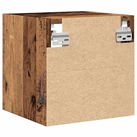 vidaXL Väggmonterad tv-bänk LED gammalt trä 30x28,5x30 cm